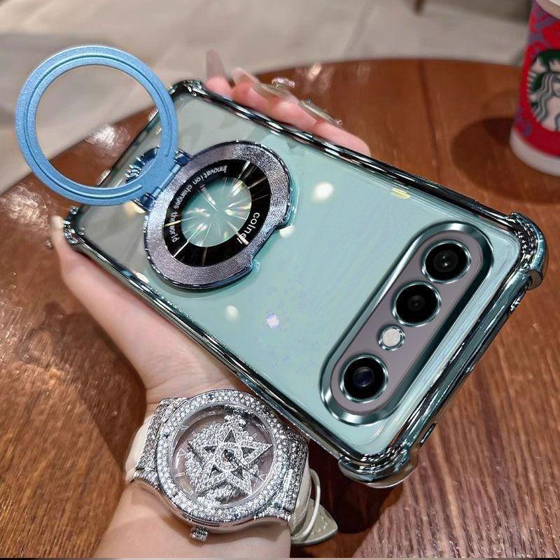 Case For VIVO X300 FE Fashionable Simple Anti-yellowing Bracket Magnetic Silicone Cover For VIVO X 300 FE Shockproof Funda