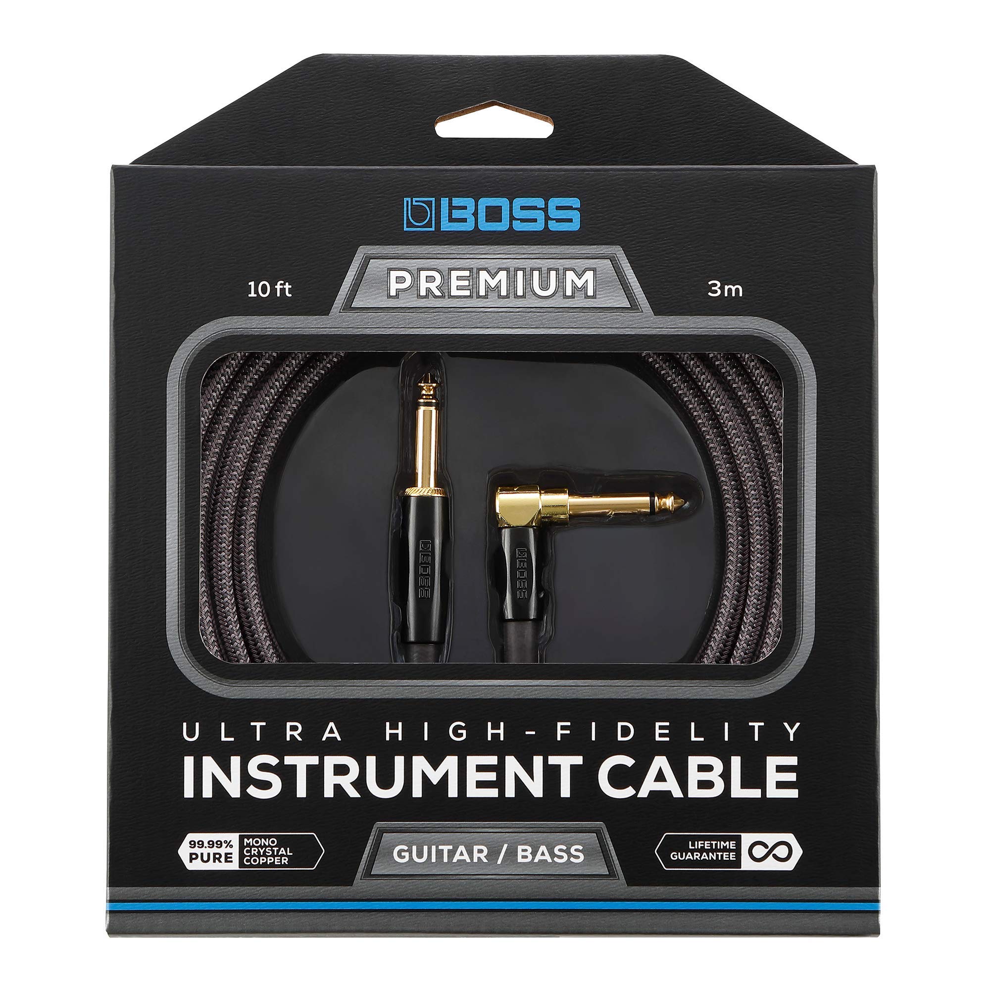 

Кабель-экран для гитары BOSS длиной 3 м, штекер BIC-P10A S-L чёрный