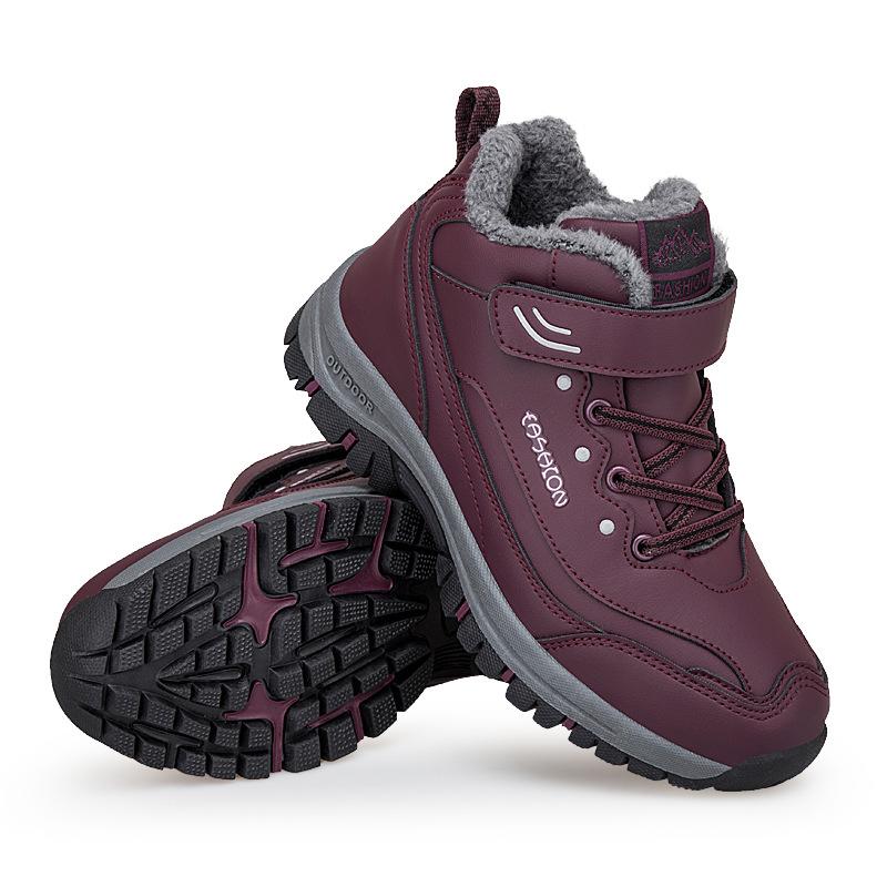 Winter Velvet Warm Cotton Shoes Non-slip and Wear-resistant Medium Walking Shoes Thickened Snow Boots