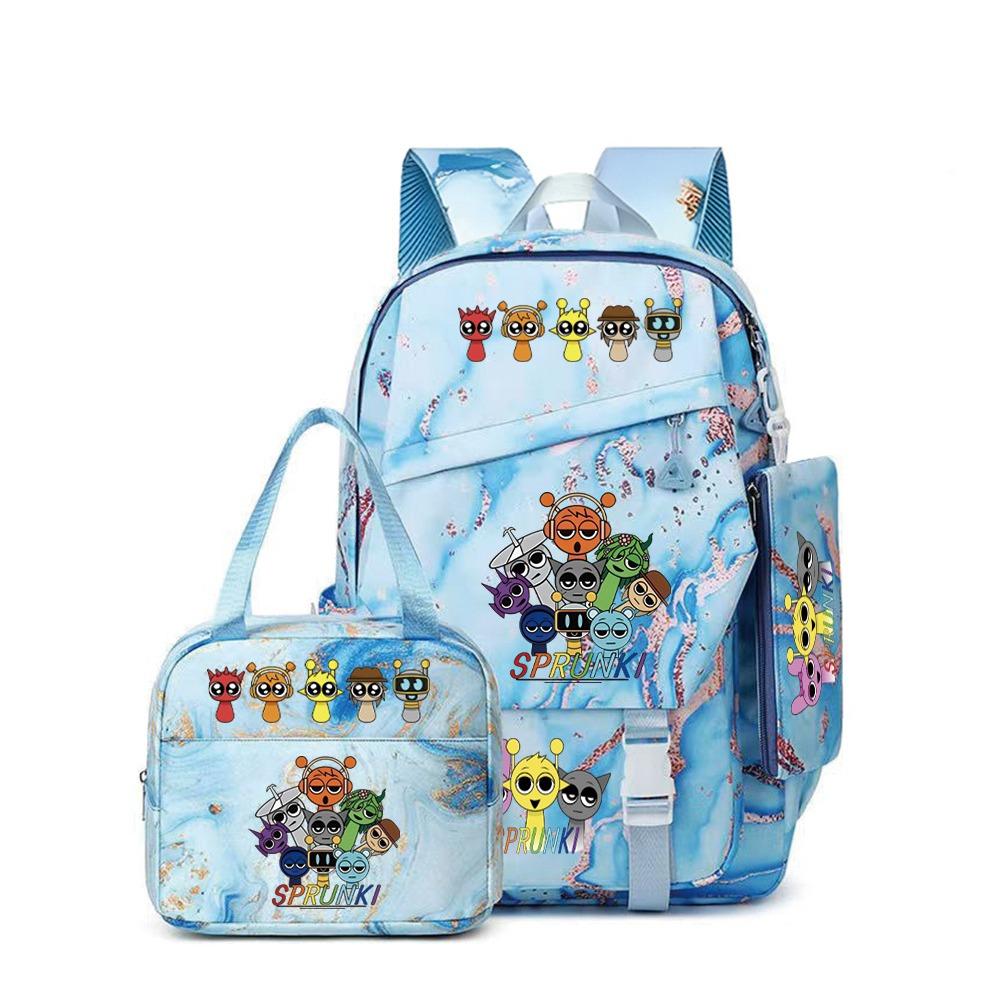 Rhythm Box Music Game Backpack Student Children Cute School Bag Three-piece Lunch