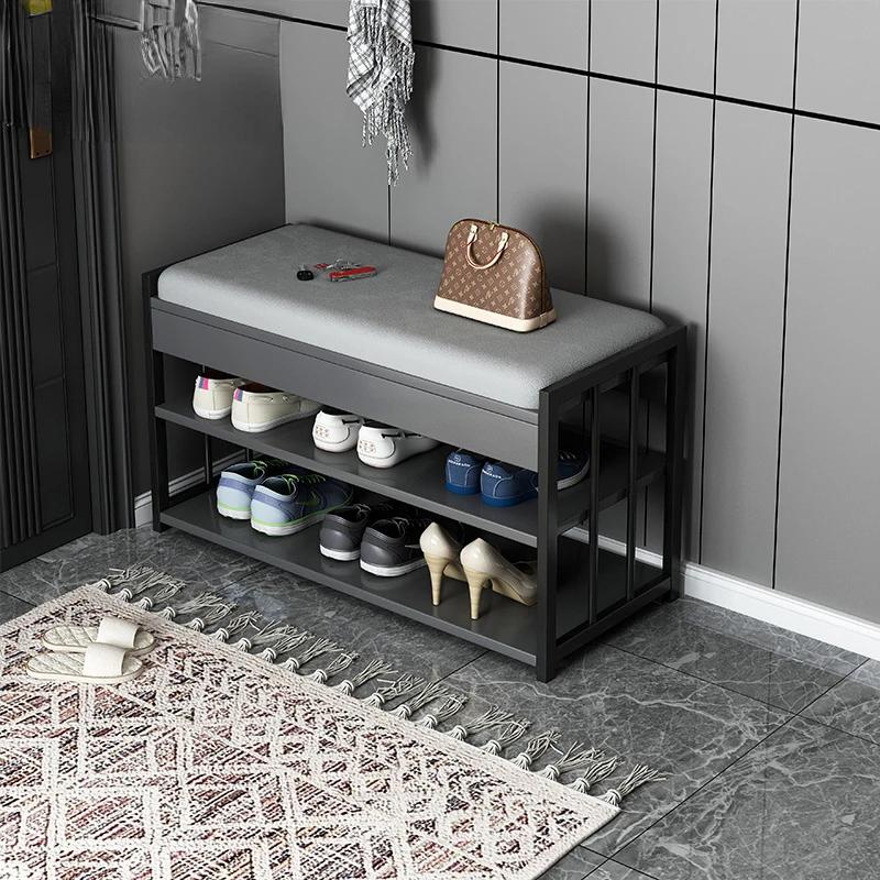 Change Shoe Stool Home Door Light Luxury Shoe Cabinet Wear Entrance Stool Net Red Long Strip Entry Shoe Rack