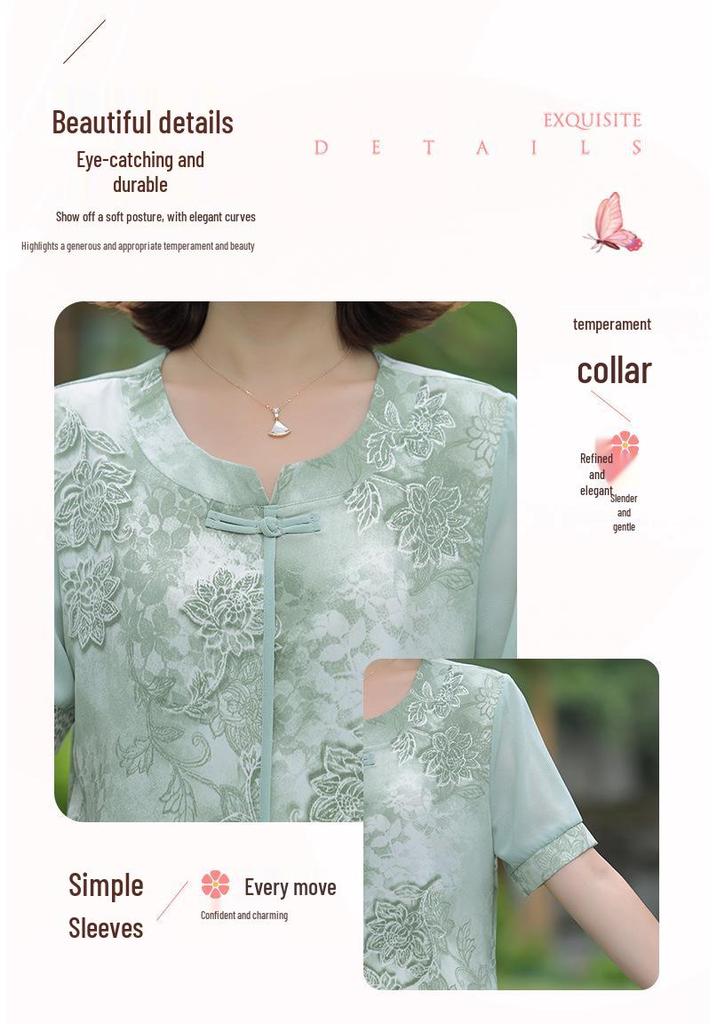 Mom's Summer Chiffon Short-Sleeve Top - Vintage Style 2026 for 50s & 60s