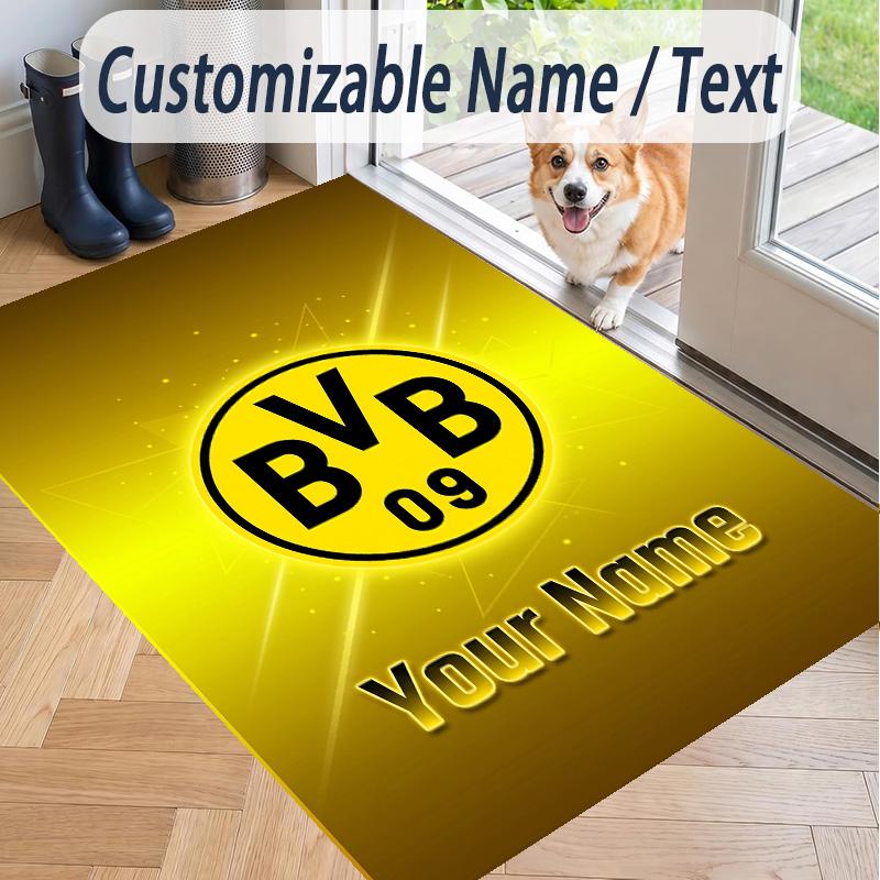 Benutzerdefinierter Teppich mit Aufdruck Borussia Dortmund Rutschfester Bodenbelag Für Wohnzimmer-Dekoration