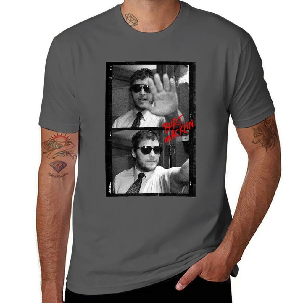 Parks Recreation Burt Macklin Film Premium Tshirt Relaxed Fit Casual Short Sleeve Top