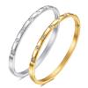 European-American 18K Gold & Zircon 4MM Titanium-Steel Bracelet - Versatile, Fashion-Forward, Simple Design for Couples and Women