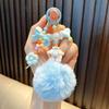 Cartoon Keychain: Fluffy Ball & Beaded Pendant for Phone, Backpack, or Ornament