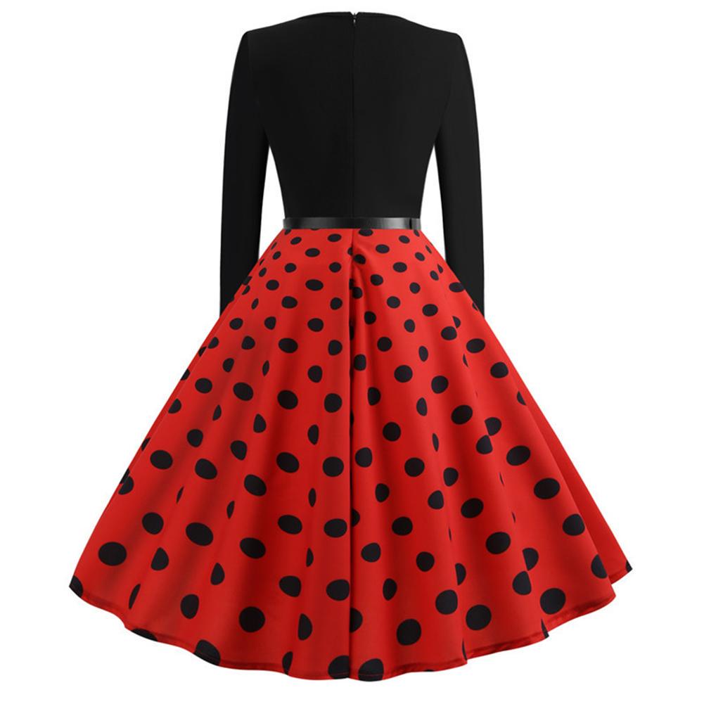 long sleeve 50s swing dress