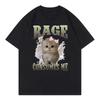 2026 Retro Rage Consumes Me Cat Funny T Shirts Women Cat Tshirt Round Neck Short Sleeve Trendy Tee Shirt Streetwear