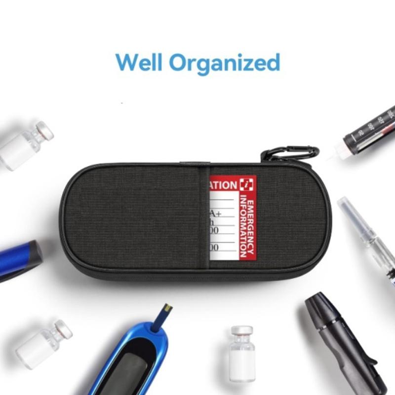 Portable Insulin Cooler Travel Case with 2 Ice Packs Medicine Storage Bag for Road Trips Vacation Airplane Use