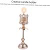 1pc Elegant Nordic Metal Crystal Candleholder Retro Style Candlestick Stand for Home Decor Wedding Party Centerpiece Unique Flower Shape Design
