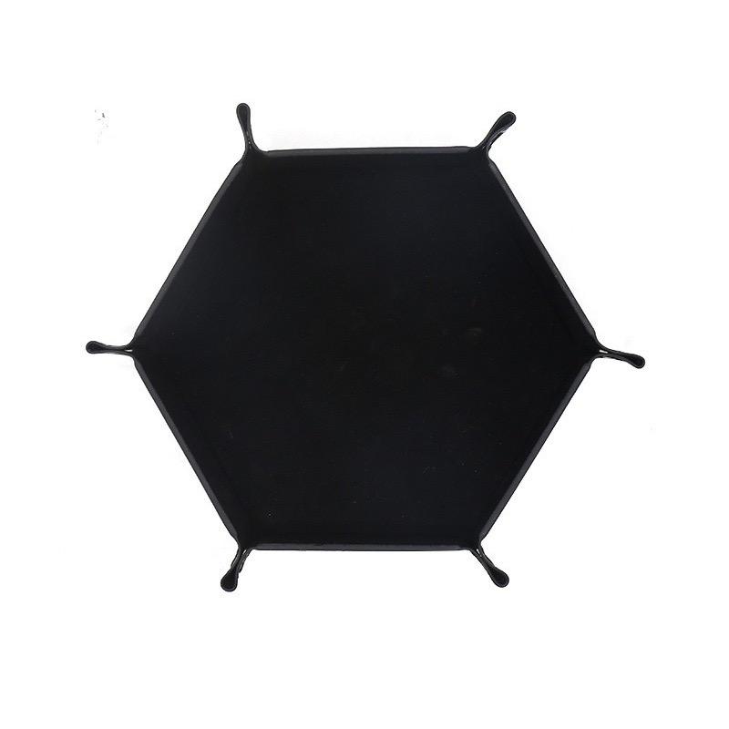1pc Hexagonal Dice Tray and Miscellaneous Storage Box Board Game Dice Tray Accessories Leather Dice Tower