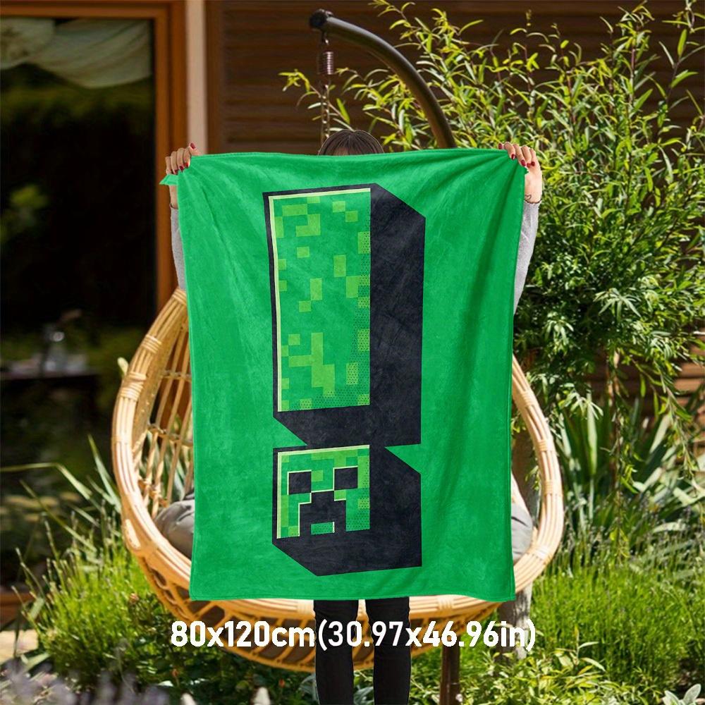 1pc Creeper Pixel game Theme Design Flannel Blanket - 3D Printed Soft Warm, All-Season Lightweight Throw for Camping Travel Bed-080713