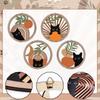 4pcs Cute Black Cat Wall Decoration Wooden Background Pendant Crafts Wall Hanging  Bedroom