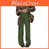 Womens Color Solid High Waist Wide Leg Slimming Casual Fashion Corduroy Pants Korean Style