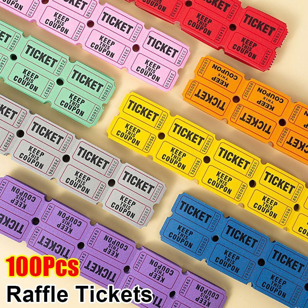 100Pcs For Classroom Raffle Tickets Drink Events Lottery Roll Durable Celebration Event Tickets
