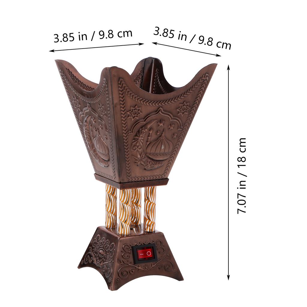 Electric Incense Burner Desktop Plug-In Metal Aroma Burner For Home Decor Middle Eastern Style Tabletop Censer Holder