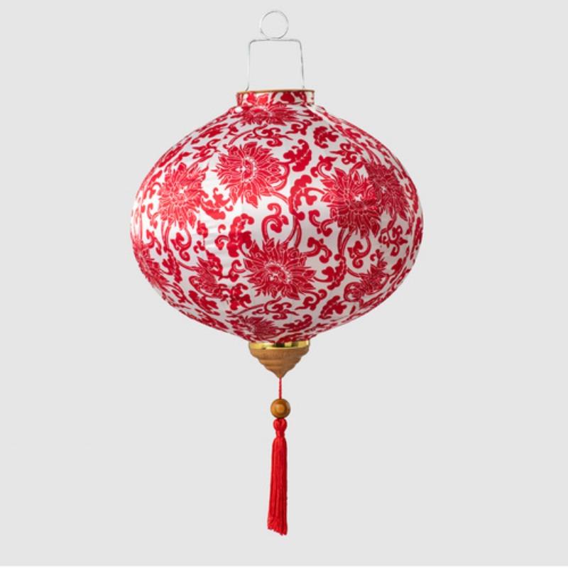 12 Inch Flower Printed Hanging Cloth Lantern Chinese Spring Festival Home Bedroom Decor Wedding Party Outdoor Lantern Ornaments