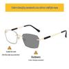 Men's Smart Photochromic Anti-Blue Light Reading Glasses: Fashionable Two-in-One Design, Can Also Be Used As Sunglasses
