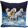 Throw Pillow Case 45x45 Animal Print War White Horse Cushion Cover Sets for Chair Sofa Decorative Home Farmhouse Decor