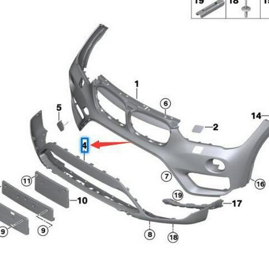 BMW X1 F48 Front Bumper Air Deflector (51117453991)