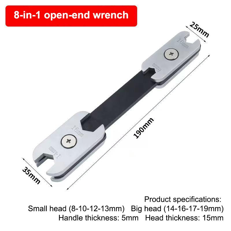 8 10 12 16 19mm 8 in 1 360° Drehung Kombinationsschlüssel Metrisch Ringmaulschlüssel für Heim- und Automobilreparatur Handwerkzeuge