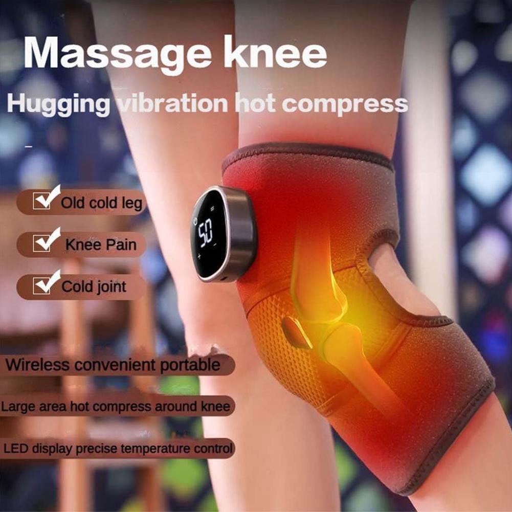 Electric Kneepad Massager LCD Digital Display Wireless Joint Massage Tool Graphene Physiotherapy Vibration Design Easy to Use