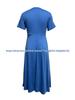 2026 Spring Solid Color V-Neck Short Sleeve Pocket Dress for Women