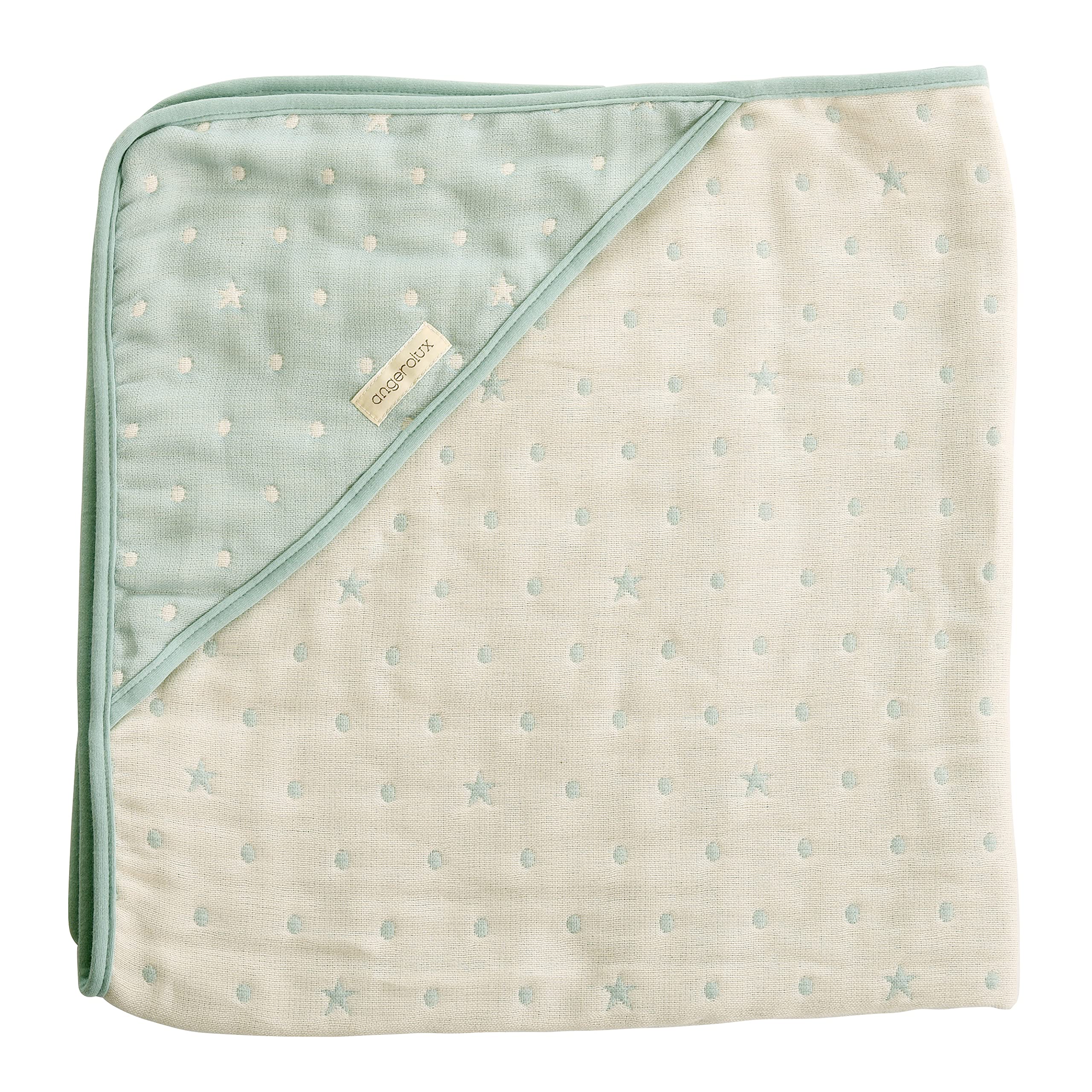 

angerolux Детское полотенце для купания с капюшоном, сделанное в мятно-голубом цвете, полотенце, халат, 6-слойная марля, полотенце, Япония,