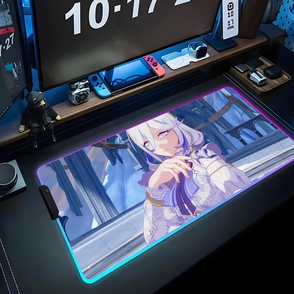 misteln schariac Mouse Pad RGB Gaming Mousepad Big LED Pad PC Desk Mat Luminous Mouse Pad Large Keyboard Mats Table Rug With