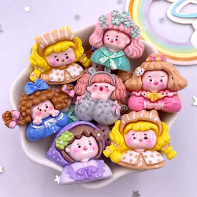10 KS Kawaii Živicové Farebné 3D Kreslené Kvetinové Mašľa Dievča Plochá Zadná Strana Kamenné Figúrky Scrapbook DIY Prívesok na Kľúče Dekoračné Doplnky