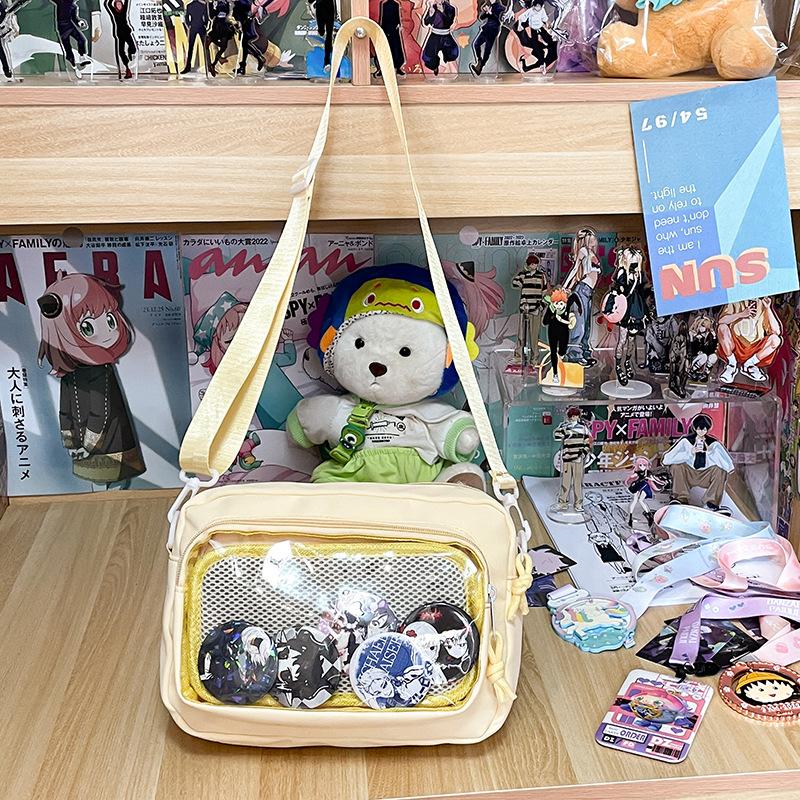 Japanese girl ins transparent pain bag, small food, shoulder messenger bag, women's versatile casual mobile phone small bag