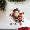 Removable Wall Art Broken Santa Sticker, Christmas Claus Decoration Decal, Mural for Living Room Bedroom Holiday Party Easy to Apply Decals