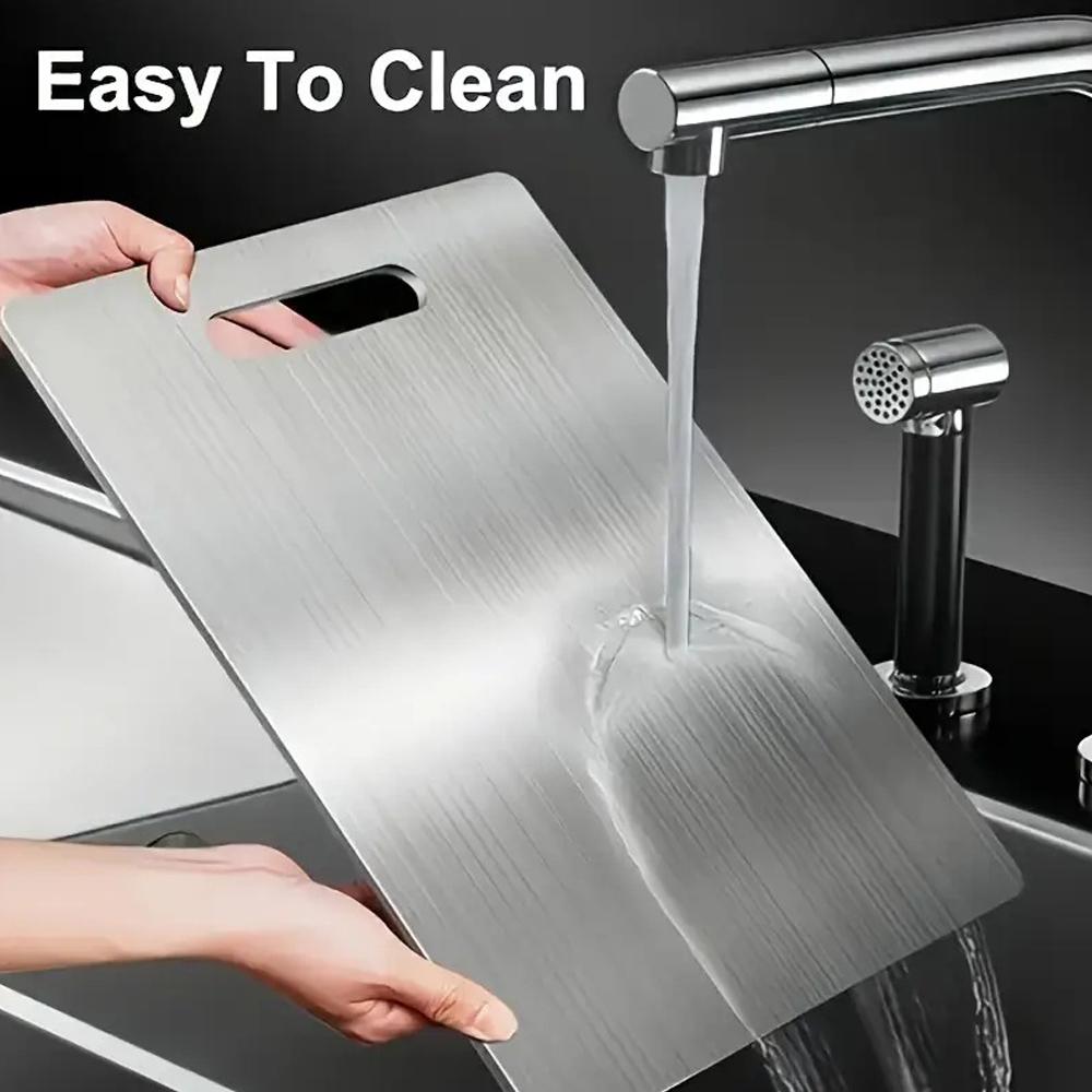 Stainless Steel Cutting Board Double Side Thickened Anti-Mold Kitchen Food Grade Chopping Board For Meat Fruit Vegetables