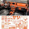Conjunto Completo Laranja Acabamento da Tampa da Consola Central Para Jeep Wrangler JL Gladiator 18+