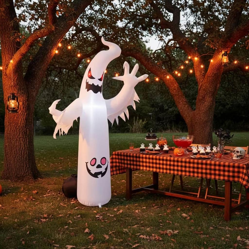 Inflatable Specters Halloween Decoration with Pumpkin