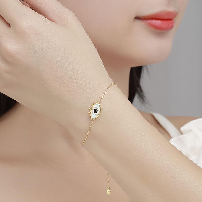 Evil Eye Bracelet with Rhinestone Zircon and Enamel – Versatile Fashion Jewelry