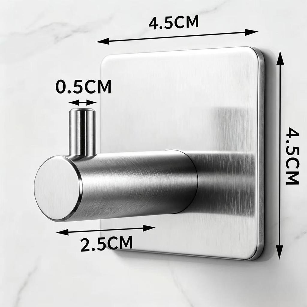 Traceless Stainless Steel Suction Cup Hook for Bathrooms & Kitchens