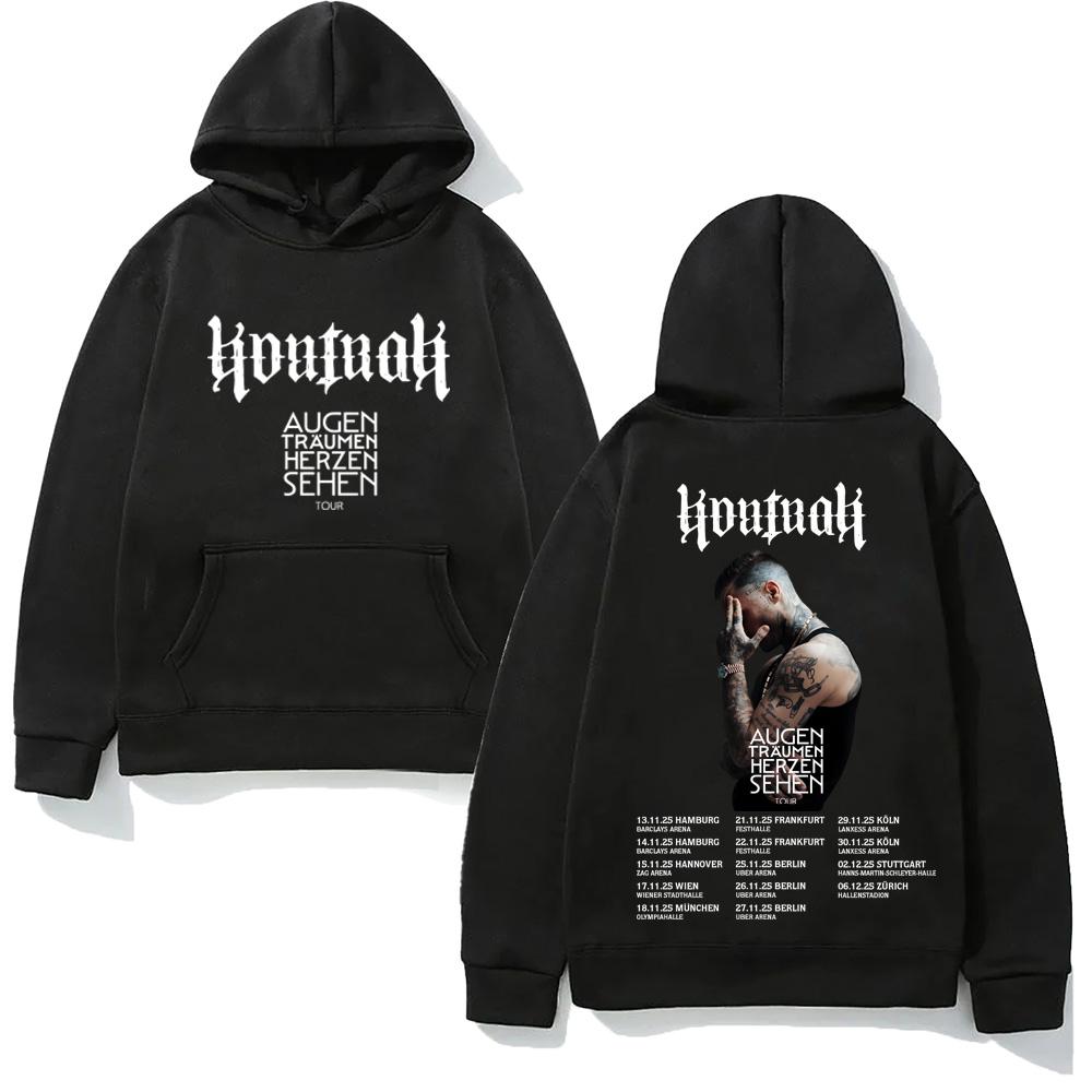 Kontra K NEW Hoodie Graphic Print Punk Sweatshirt AUGEN TRÄUMEN HERZEN SEHEN TOUR Popular Clothing Unisex Pullovers Oversized Y2k Hoodies