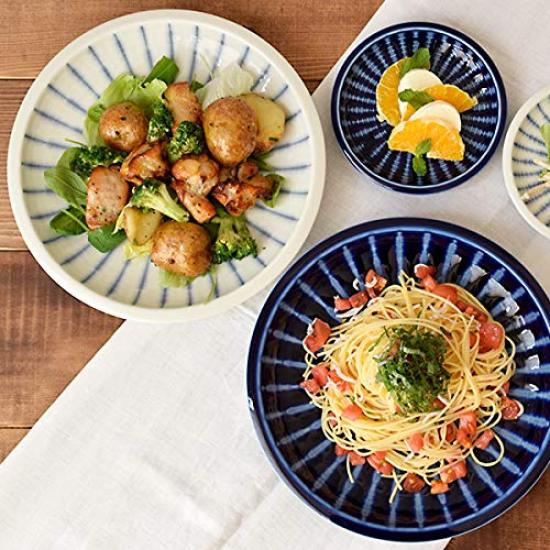 Tableware East Large Blue Japanese Platter, Grass, 25cm, White, Tableware, Ih-003-02