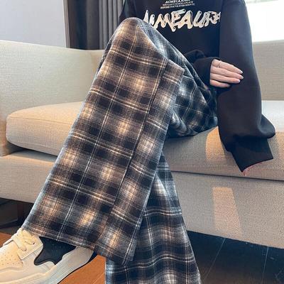 TonLion Women's 2025 Retro Plaid Wide-Leg Casual Pants