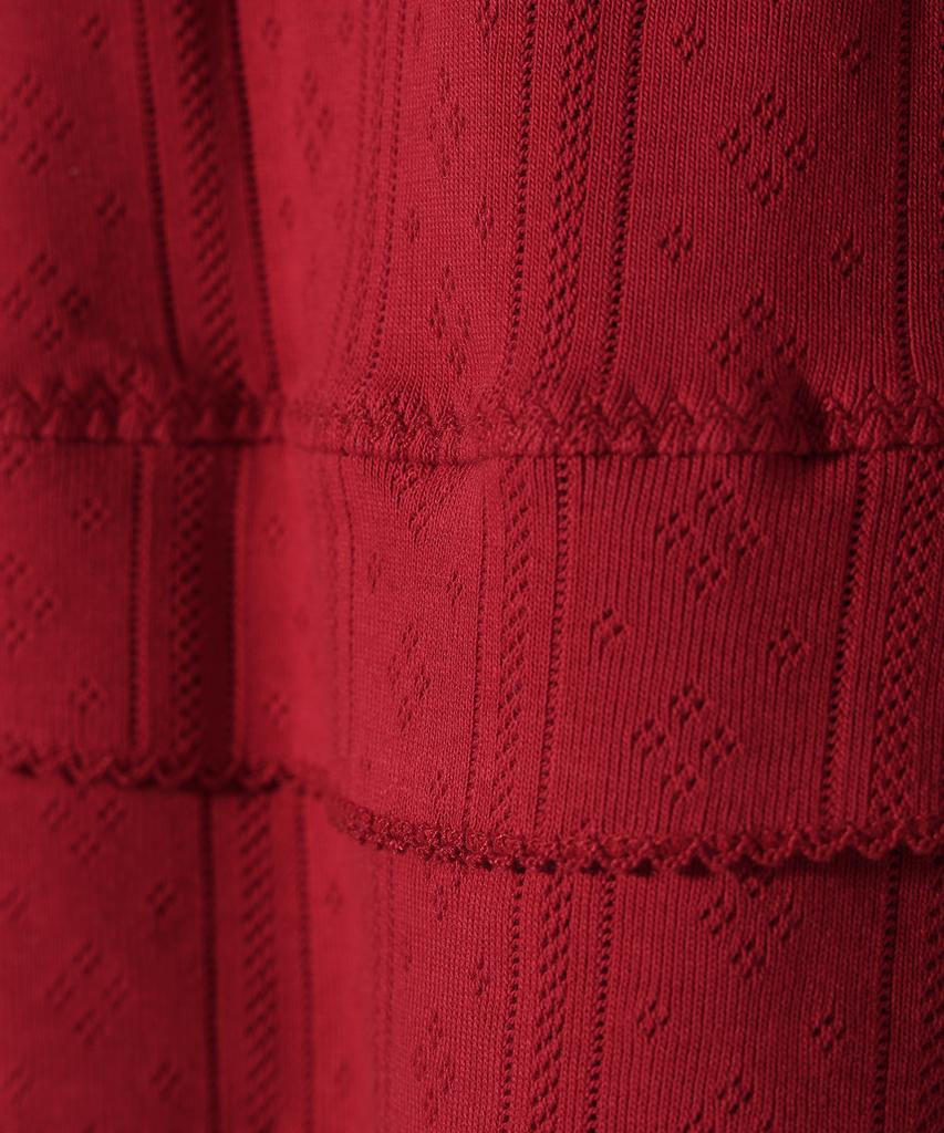 Yuhee Eyelet Frill Skirt Red
