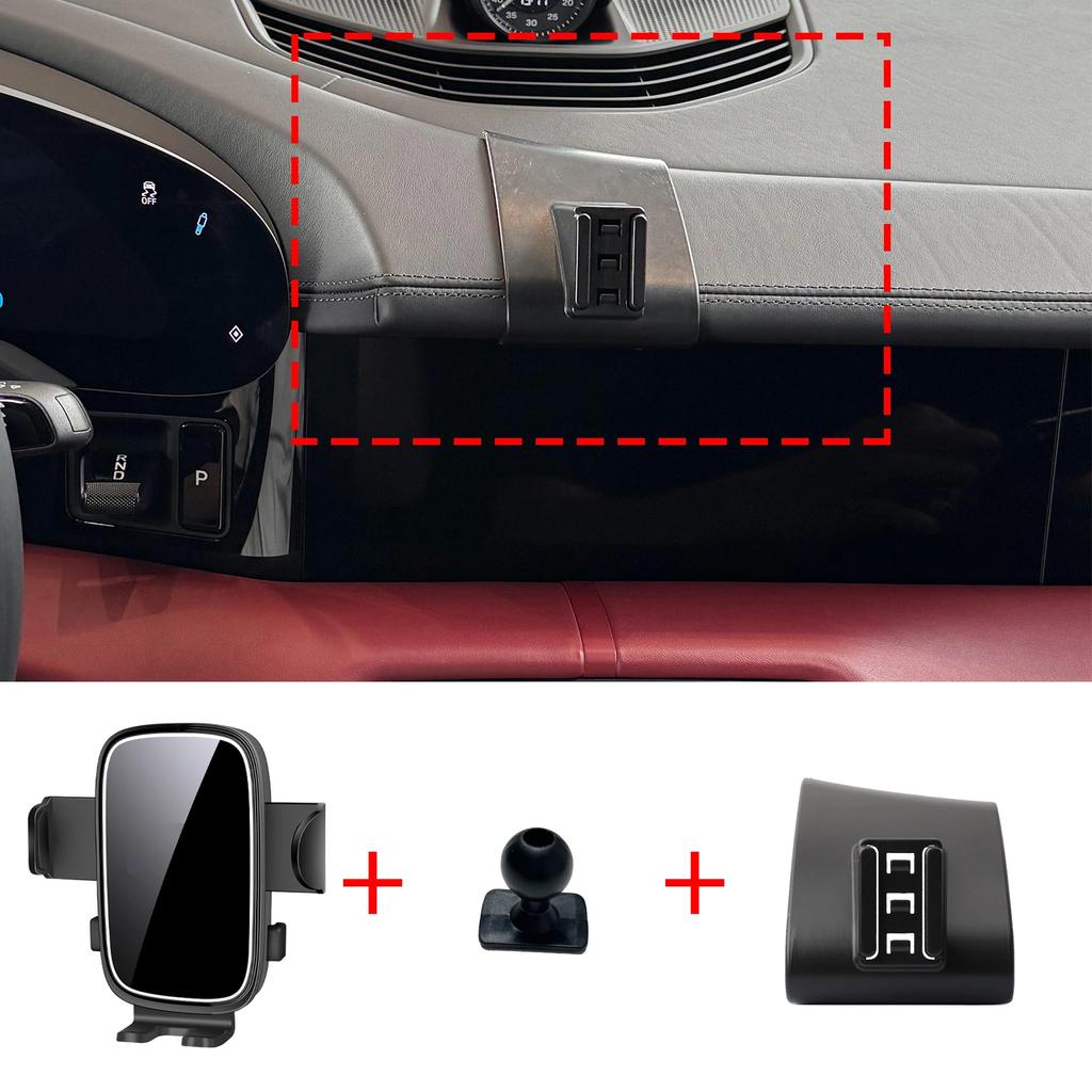 Support de téléphone personnalisé adapté pour Porsche Taycan 2019 2020 2021 – 2026, Base d'écran de tableau de bord, sans perceuse pour v