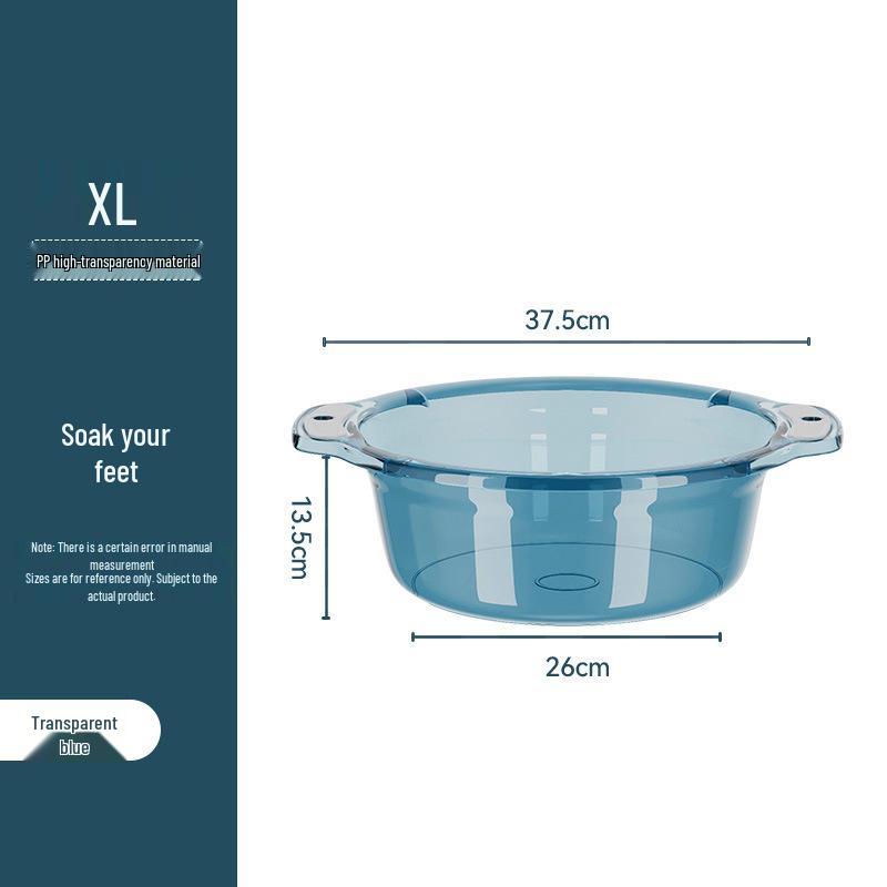 Large Durable Transparent Plastic Household Basin for Face Washing, Laundry, and Kitchen Use