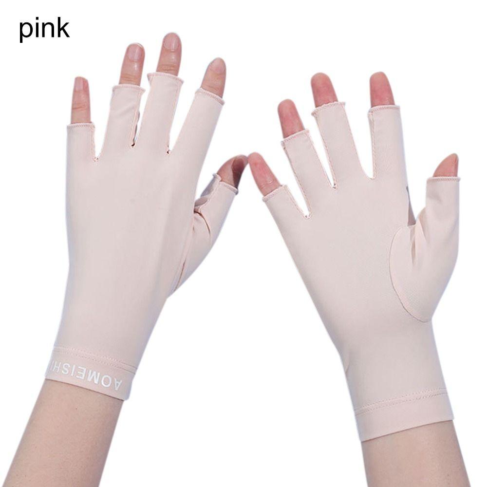 Summer Breathable Manicure Half-finger Gloves Touch Screen Gloves Women Sunscreen Gloves