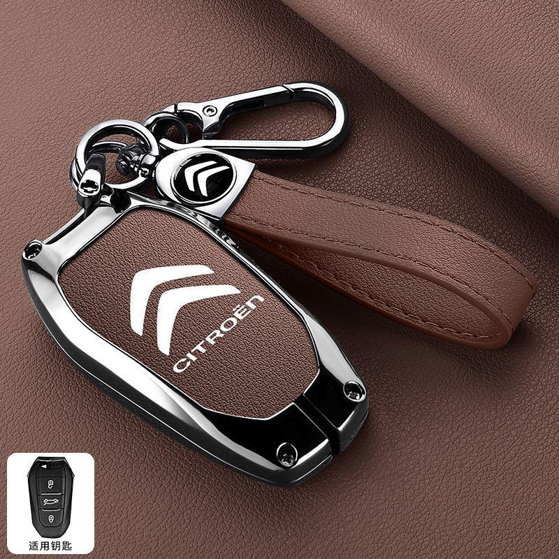 Leather Car Key Holder Car Keychain Bag Organizer Car Key Case For Citroen C1 C2 C3 C4 C5 C6 C8 C4L C3L C3-XR PICASSO Aircross