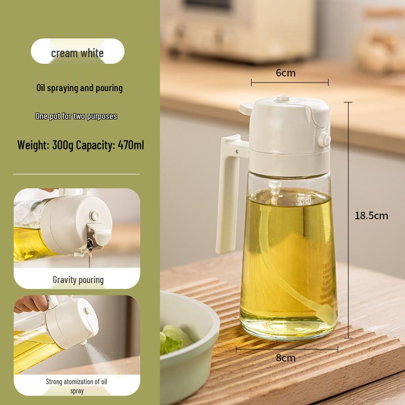 High-End Glass Oil Sprayer: Two-in-One Kitchen & Household Edible Oil Bottle