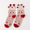 Cute Stereoscopic Christmas Socks Red Cartoon Elk Women Warm Cozy Mid Tube Socks Floor Kawaii Girls New Year Gifts