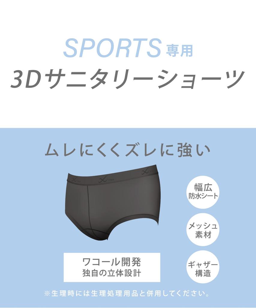 Blue 3D Sanitary Shorts To Get Stuffy and Slip For Sports Sweat Quick Drying Antibacterial and Odor Resistant HSY400 BL [Ceda X/Wacoal] [Resistant