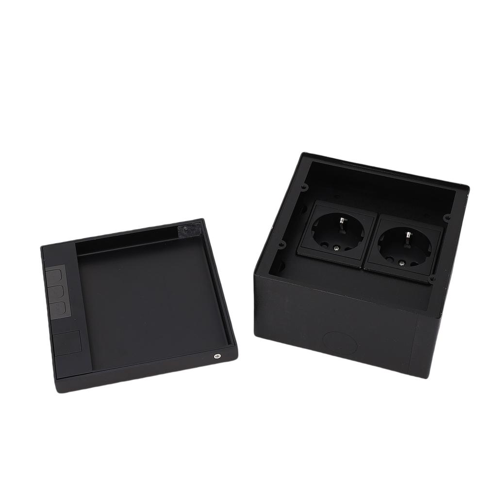 Recessed Floor Socket Box Kit 16A 4000W 2 Receptacles Recessed Floor Electrical Outlet with Flip Lid