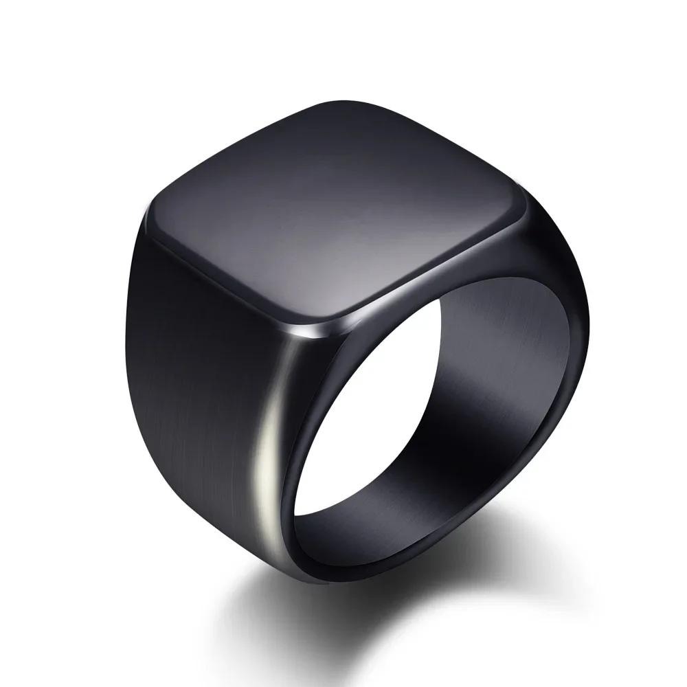 Classic Black Blue Gold Color Big Stainless Steel Men Rings Fashion Jewelry Size  5 6 7 8 9 10 11 12 13